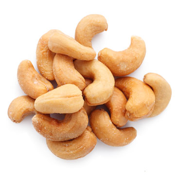 Cashewnoten, gebrand, gezouten