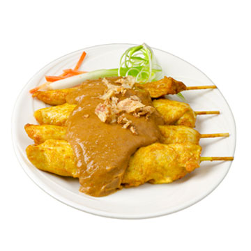 Kipsaté met pindasaus