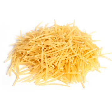 Vermicelli, gemiddeld, onbereid