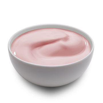 Yoghurt, vruchten, vol